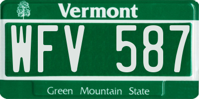 VT license plate WFV587