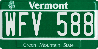 VT license plate WFV588