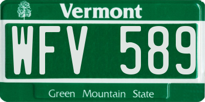 VT license plate WFV589