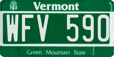 VT license plate WFV590