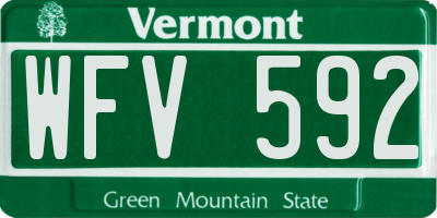 VT license plate WFV592