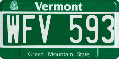 VT license plate WFV593