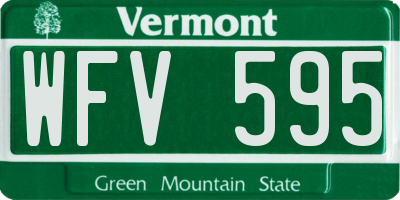 VT license plate WFV595