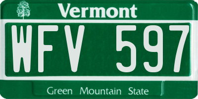 VT license plate WFV597