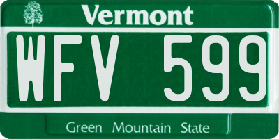 VT license plate WFV599