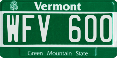 VT license plate WFV600