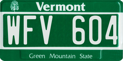 VT license plate WFV604
