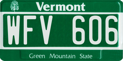 VT license plate WFV606