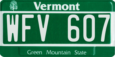 VT license plate WFV607