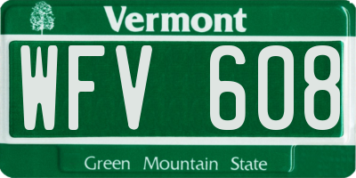 VT license plate WFV608
