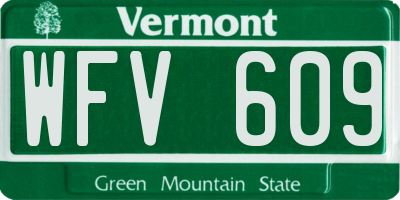 VT license plate WFV609