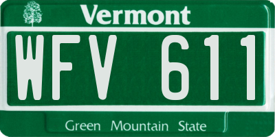 VT license plate WFV611