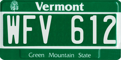 VT license plate WFV612