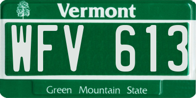 VT license plate WFV613
