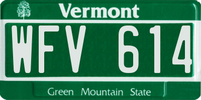 VT license plate WFV614