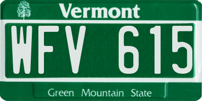 VT license plate WFV615