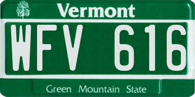VT license plate WFV616