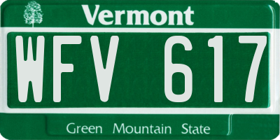 VT license plate WFV617