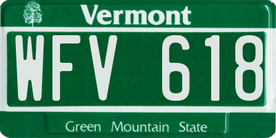 VT license plate WFV618