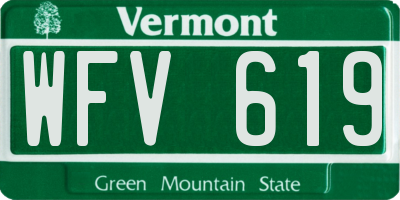 VT license plate WFV619