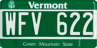 VT license plate WFV622