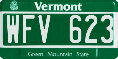 VT license plate WFV623