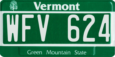 VT license plate WFV624