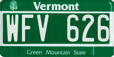 VT license plate WFV626
