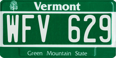 VT license plate WFV629