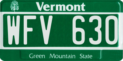VT license plate WFV630