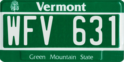 VT license plate WFV631