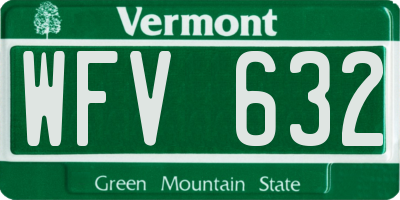 VT license plate WFV632