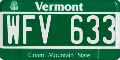VT license plate WFV633