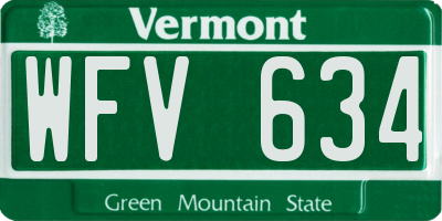 VT license plate WFV634