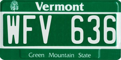 VT license plate WFV636