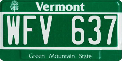 VT license plate WFV637