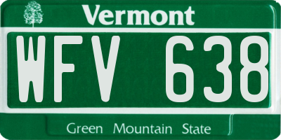 VT license plate WFV638