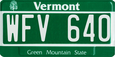 VT license plate WFV640