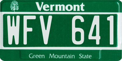 VT license plate WFV641