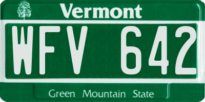 VT license plate WFV642