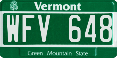 VT license plate WFV648