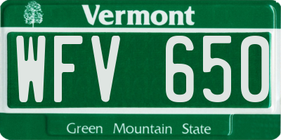 VT license plate WFV650