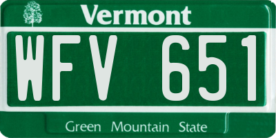 VT license plate WFV651