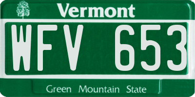 VT license plate WFV653