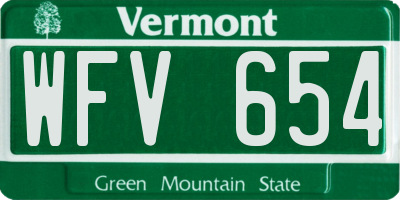 VT license plate WFV654