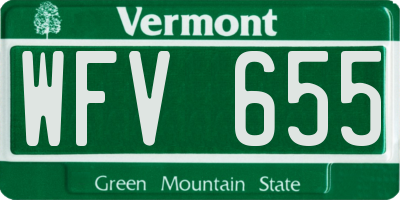 VT license plate WFV655