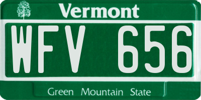 VT license plate WFV656