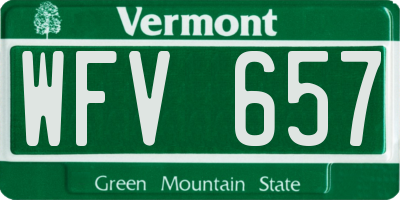 VT license plate WFV657