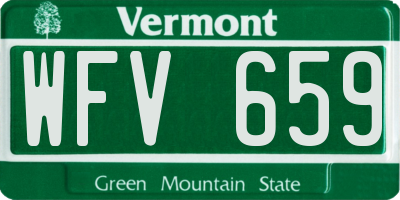 VT license plate WFV659