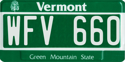 VT license plate WFV660
